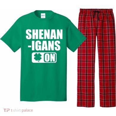 Shenanigans On Drink Mode St. Patrick's Day Clover Pajama Set