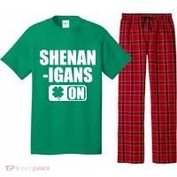 Shenanigans On Drink Mode St. Patrick's Day Clover Pajama Set thumb 0