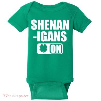 Shenanigans On Drink Mode St. Patrick's Day Clover Baby Bodysuit