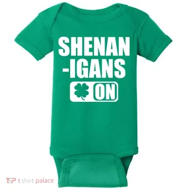 Shenanigans On Drink Mode St. Patrick's Day Clover Baby Bodysuit