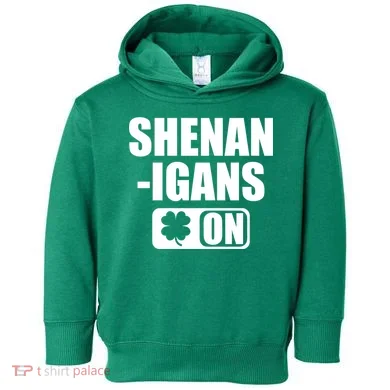 Shenanigans On Drink Mode St. Patrick's Day Clover Toddler Hoodie