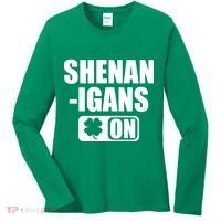 Shenanigans On Drink Mode St. Patrick's Day Clover Women's Long Sleeve Shirt thumb 0