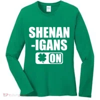 Shenanigans On Drink Mode St. Patrick's Day Clover Women's Long Sleeve Shirt thumb 0