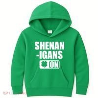 Shenanigans On Drink Mode St. Patrick's Day Clover Kids Hoodie thumb 0