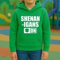 Shenanigans On Drink Mode St. Patrick's Day Clover Kids Hoodie thumb 3