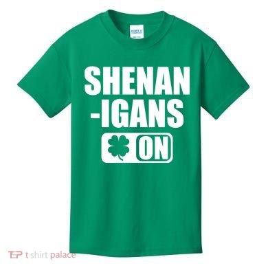 Shenanigans On Drink Mode St. Patrick's Day Clover Kids T-Shirt