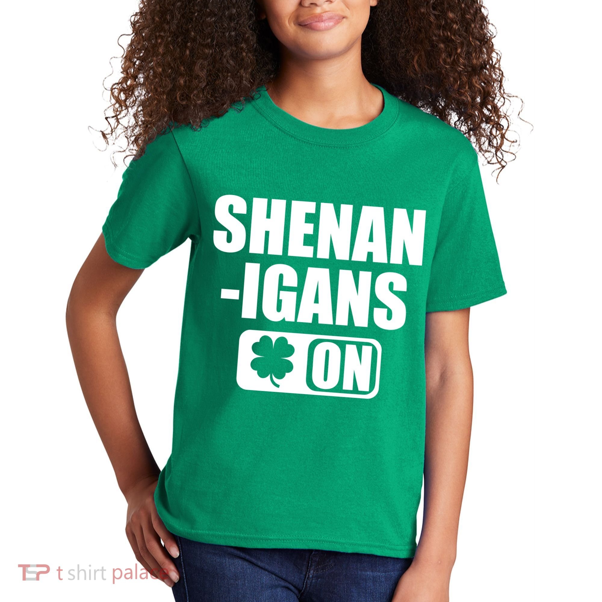 Shenanigans On Drink Mode St. Patrick's Day Clover Kids T-Shirt