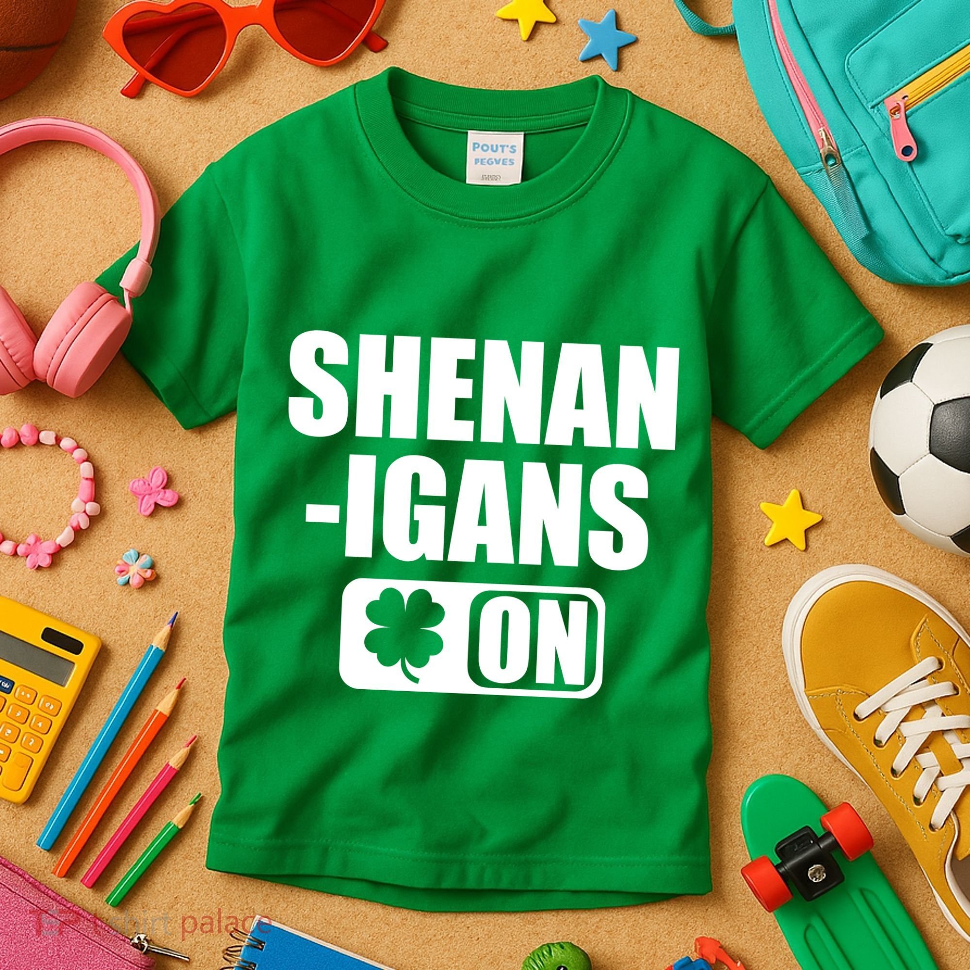 Shenanigans On Drink Mode St. Patrick's Day Clover Kids T-Shirt