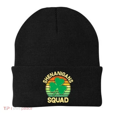 Shenanigans Squad Shamrock St Patricks Day Beanie