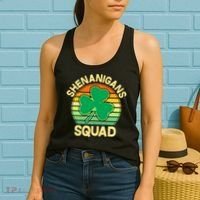 Shenanigans Squad Shamrock St Patricks Day Women's Tank Top thumb 2
