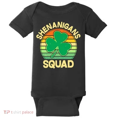 Shenanigans Squad Shamrock St Patricks Day Baby Bodysuit
