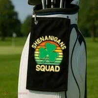 Shenanigans Squad Shamrock St Patricks Day Golf Towel thumb 2