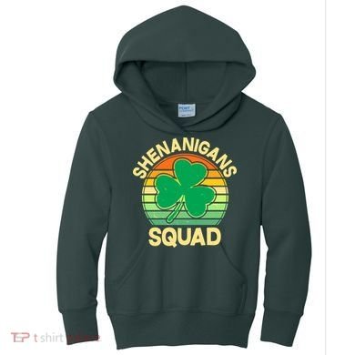 Shenanigans Squad Shamrock St Patricks Day Kids Hoodie