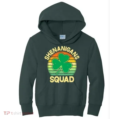 Shenanigans Squad Shamrock St Patricks Day Kids Hoodie