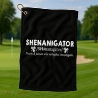 Shenanigator A Person Who Instigates Shenanigans Golf Towel thumb 1