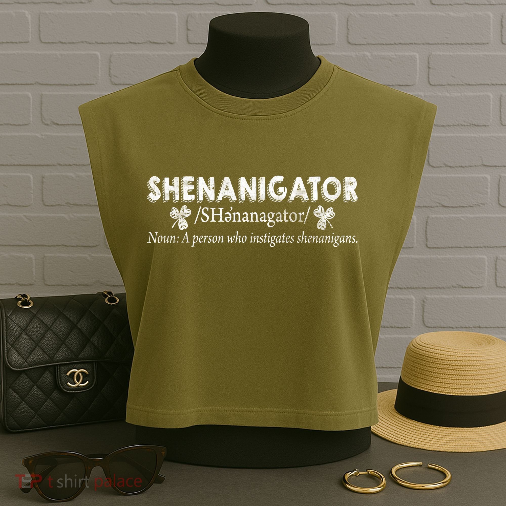 Shenanigator A Person Who Instigates Shenanigans Garment-Dyed Women's Muscle Tee