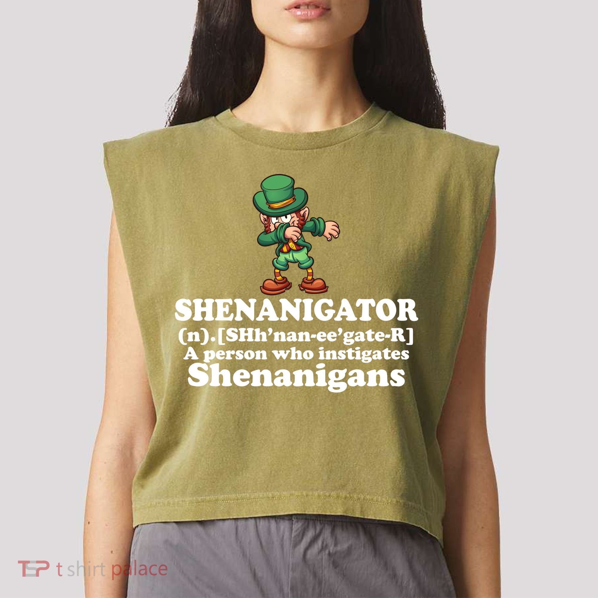 Shenanigator Definition Garment-Dyed Women's Muscle Tee