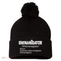 Shenanigator Funny St. Patrick's Day Pom Pom 12in Knit Beanie thumb 0
