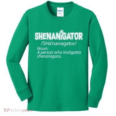 Shenanigator Funny St. Patrick's Day Kids Long Sleeve Shirt
