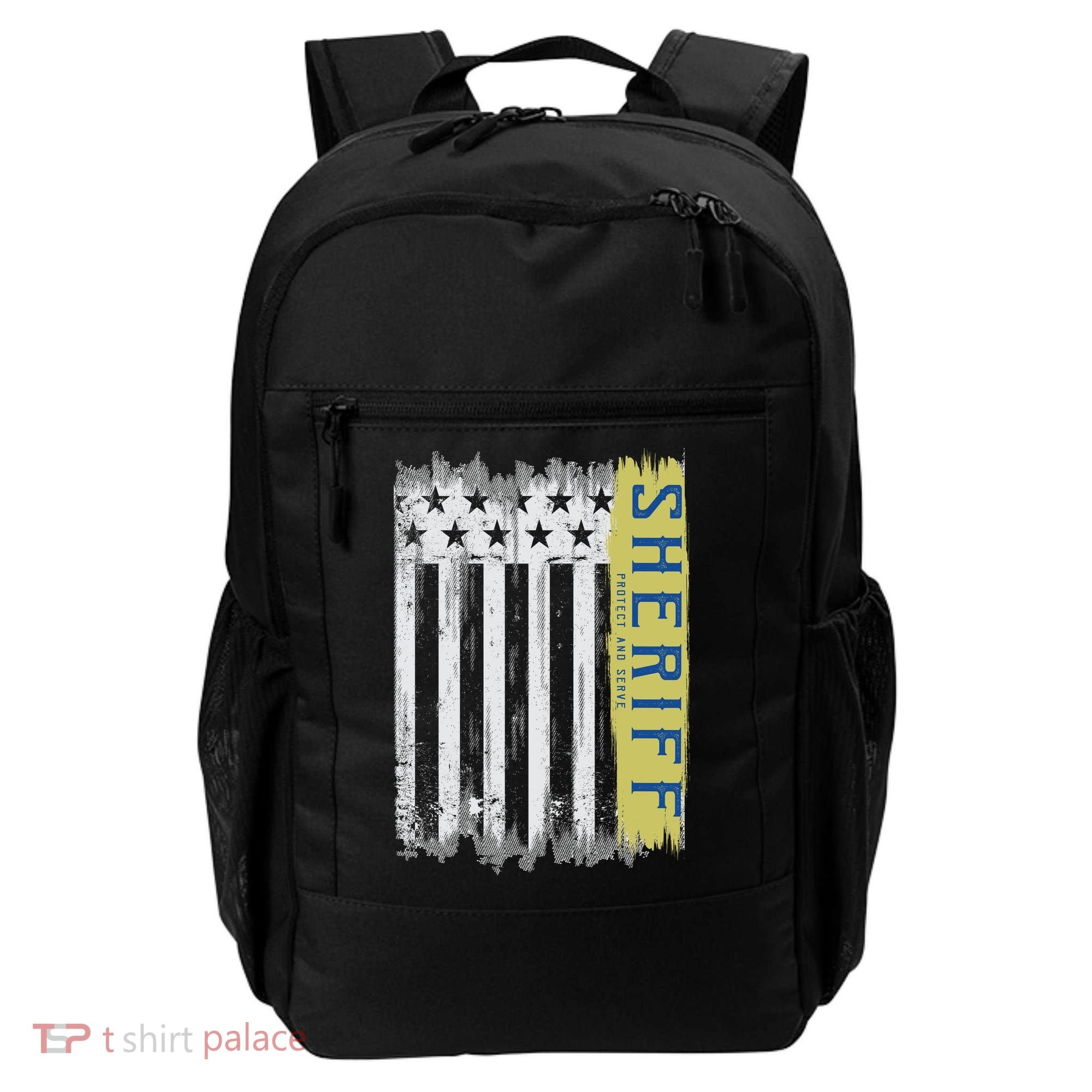 Sheriff American Flag Protect And Serve Backpack
