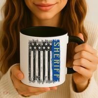 Sheriff American Flag Protect And Serve Coffee Mug thumb 3