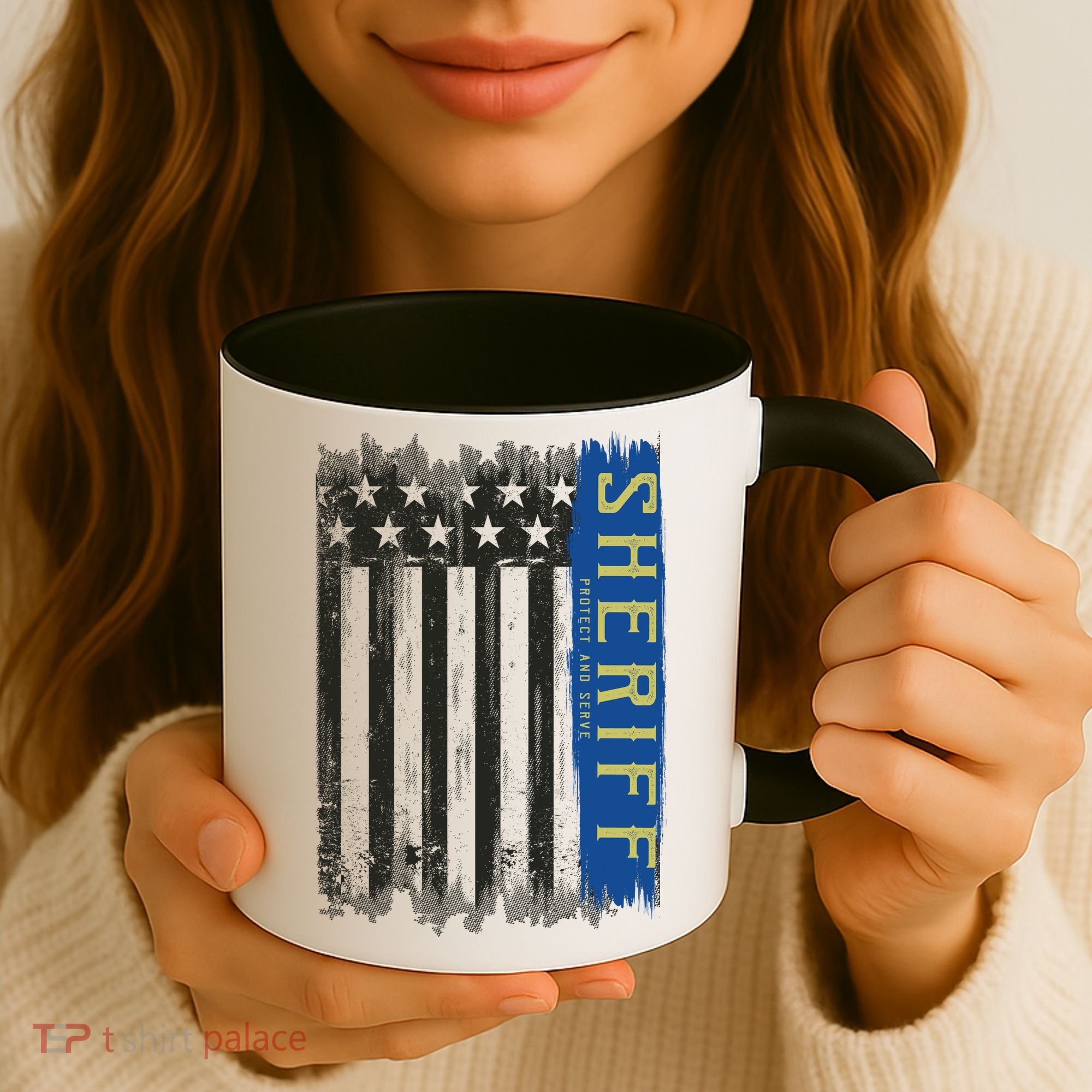 Sheriff American Flag Protect And Serve Coffee Mug