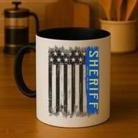 Sheriff American Flag Protect And Serve Coffee Mug thumb 4