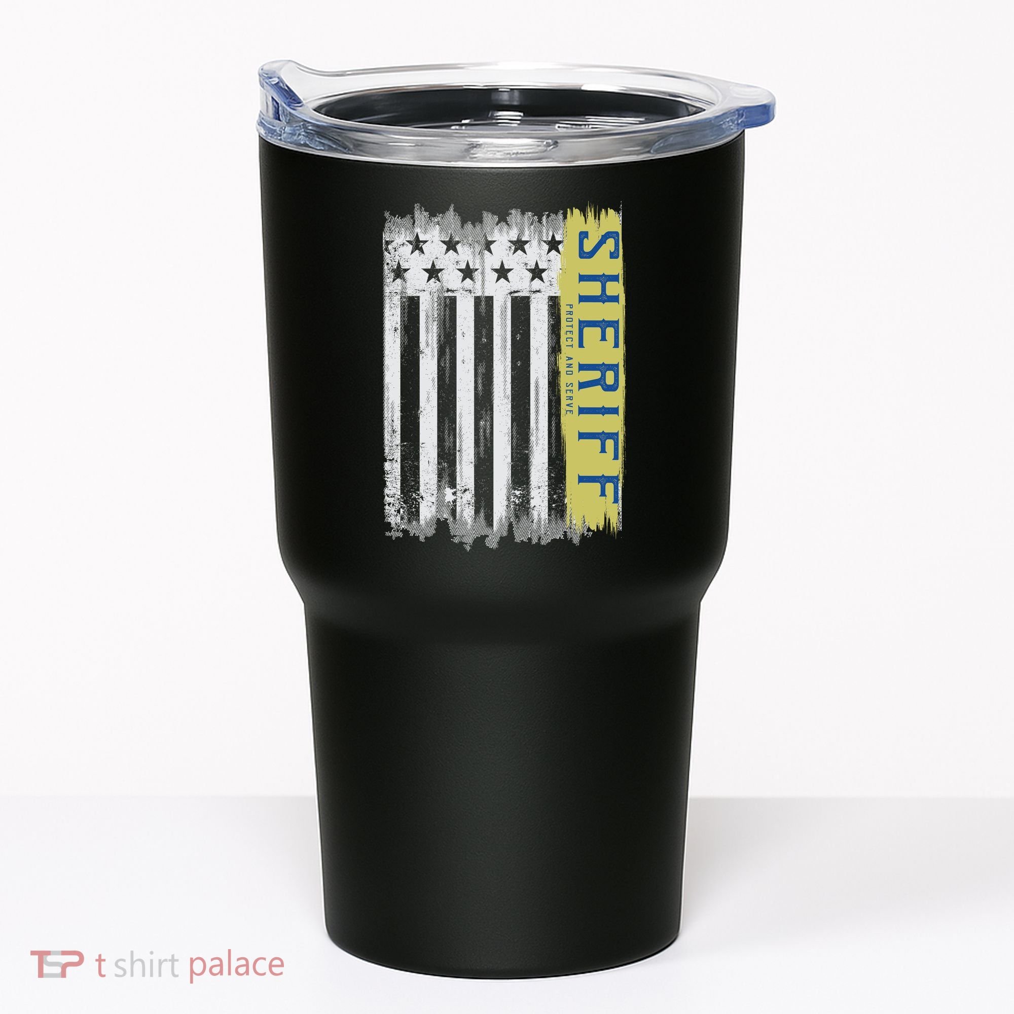Sheriff American Flag Protect And Serve Tumbler