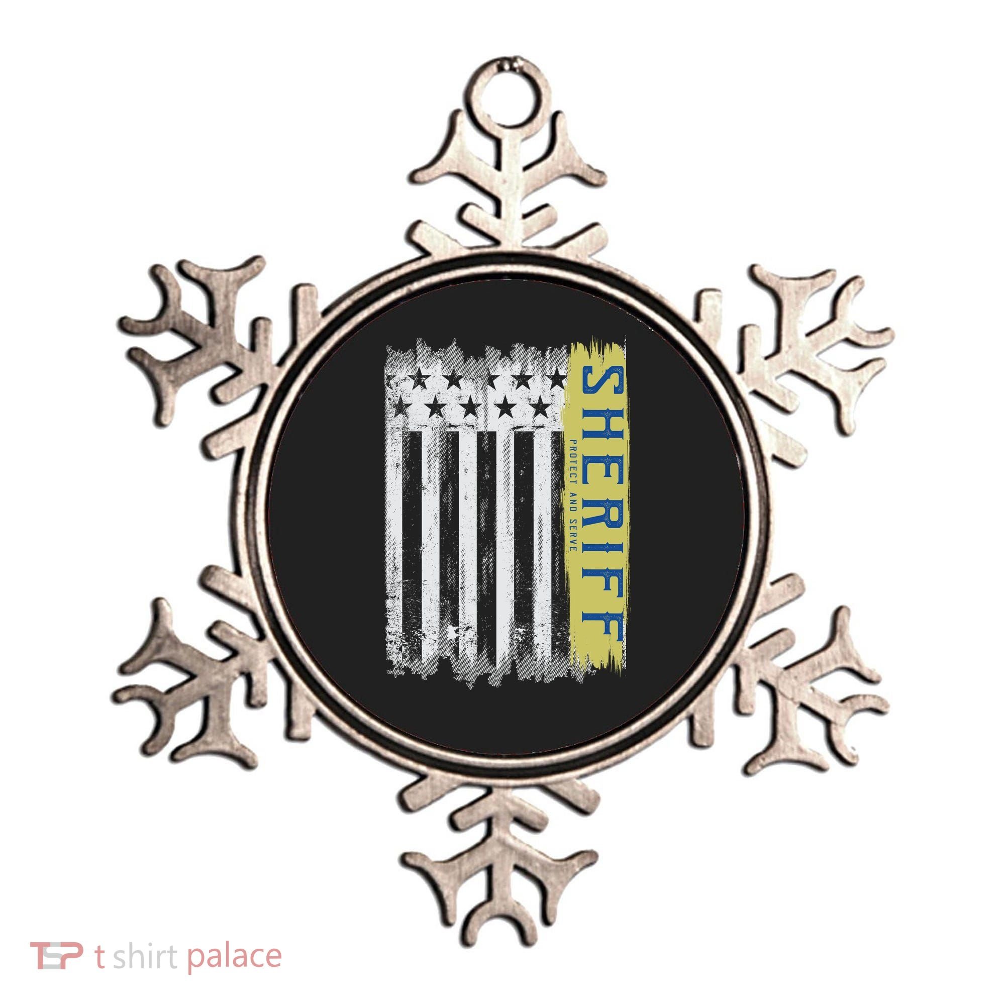 Sheriff American Flag Protect And Serve Ornament