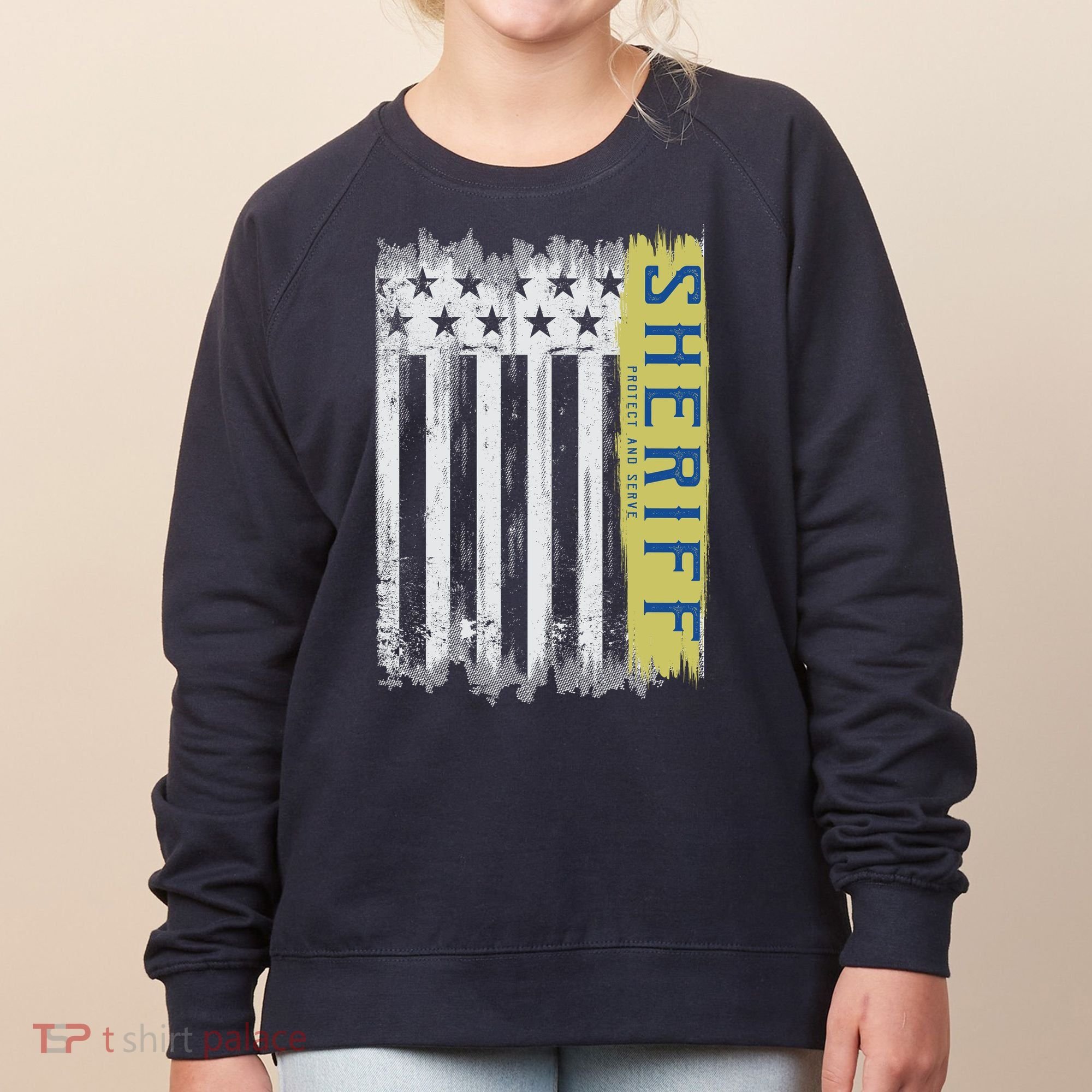 Sheriff American Flag Protect And Serve Women's Sweatshirt