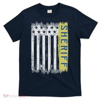 Sheriff American Flag Protect And Serve T-Shirt
