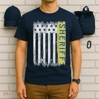 Sheriff American Flag Protect And Serve T-Shirt thumb 6