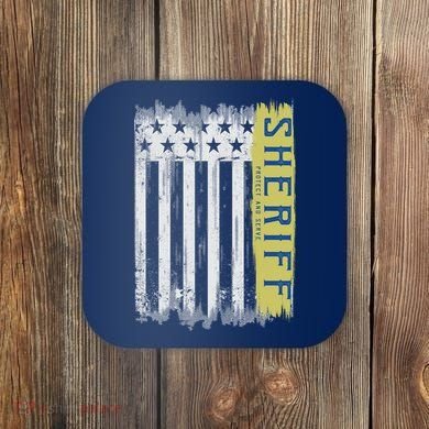 Sheriff American Flag Protect And Serve Coaster