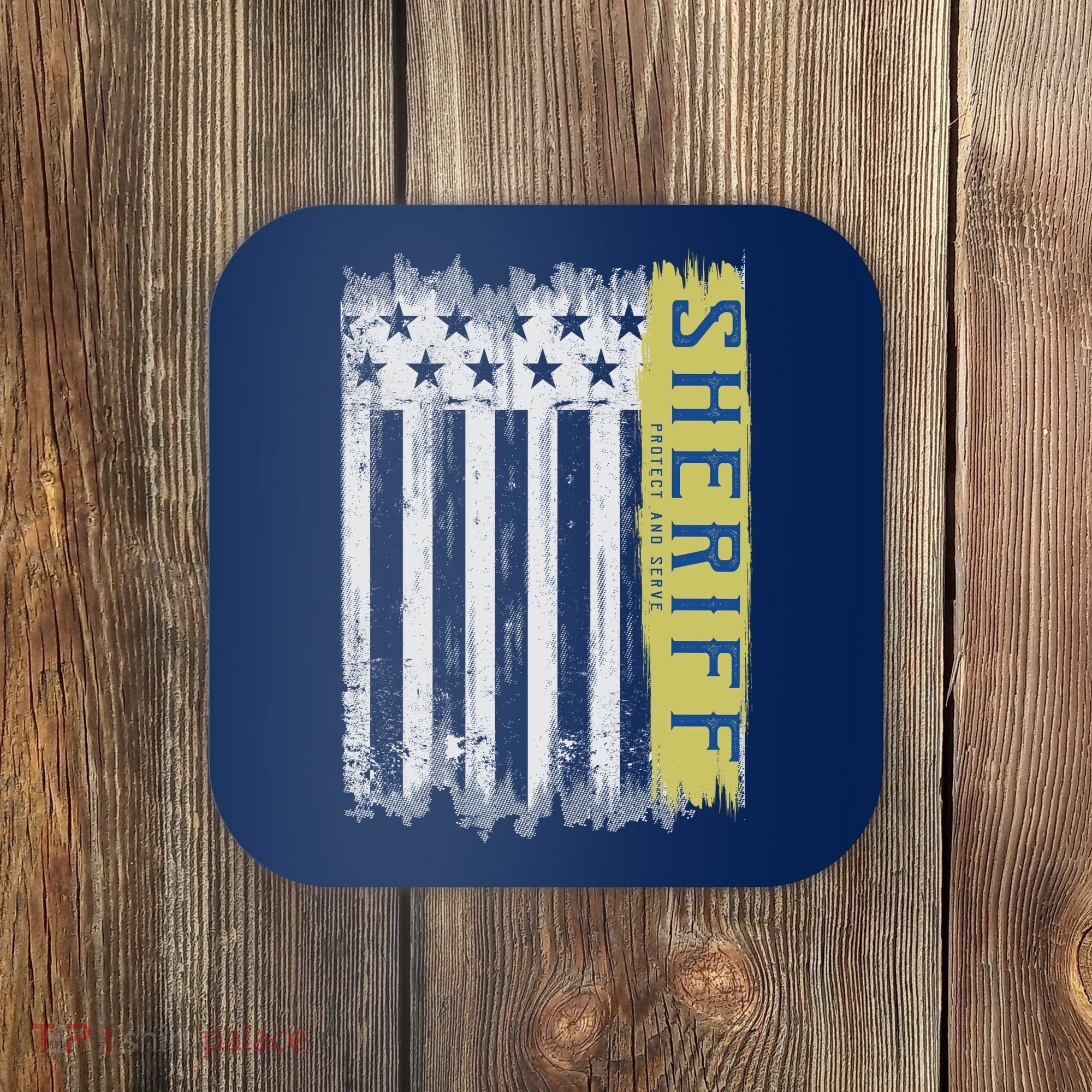 Sheriff American Flag Protect And Serve Coaster