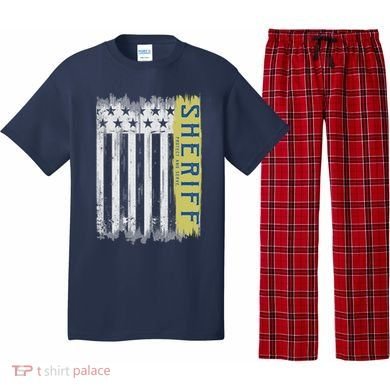 Sheriff American Flag Protect And Serve Pajama Set