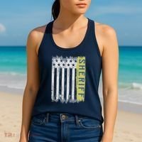Sheriff American Flag Protect And Serve Women's Tank Top thumb 2