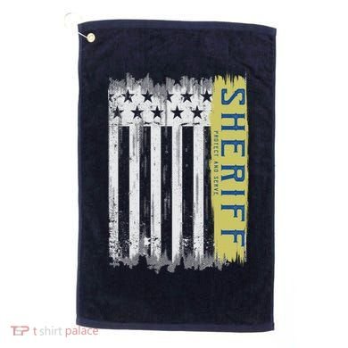 Sheriff American Flag Protect And Serve Golf Towel