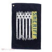 Sheriff American Flag Protect And Serve Golf Towel thumb 0