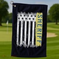 Sheriff American Flag Protect And Serve Golf Towel thumb 1