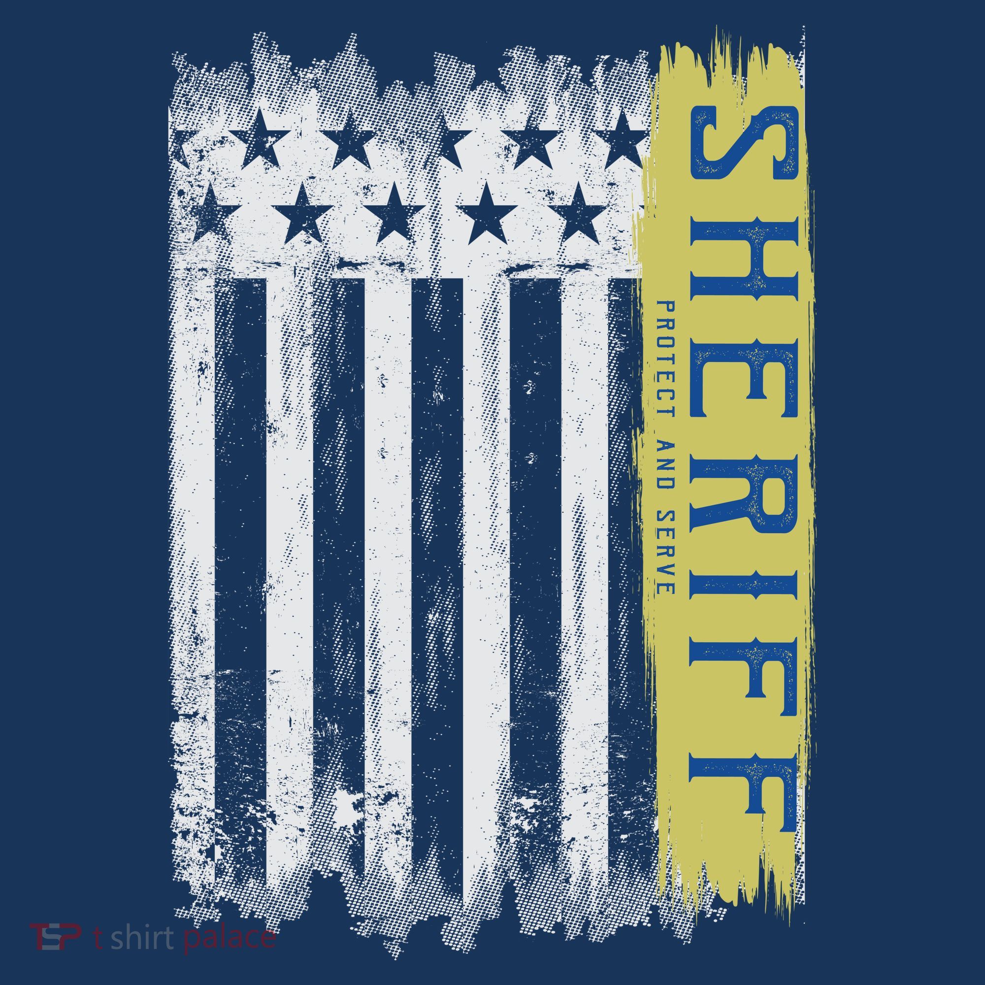 Sheriff American Flag Protect And Serve Golf Towel