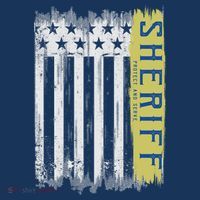 Sheriff American Flag Protect And Serve Kids Long Sleeve Shirt thumb 2