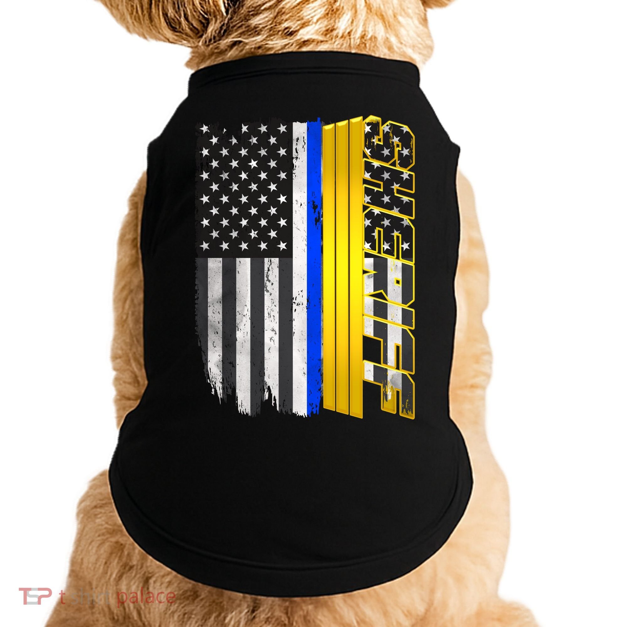 Sheriff Blue Thin Line Police Flag Doggie Tank