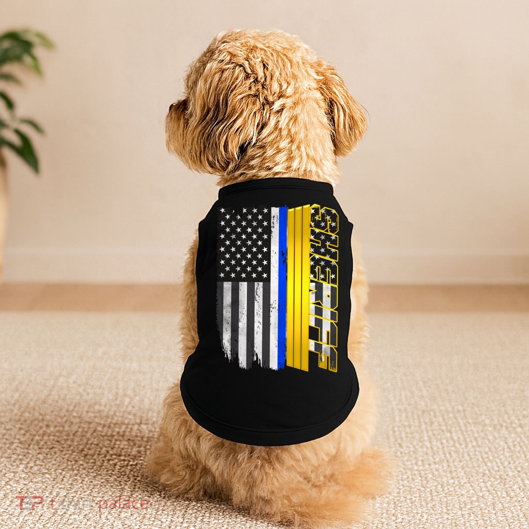 Sheriff Blue Thin Line Police Flag Doggie Tank