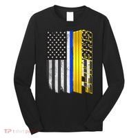 Sheriff Blue Thin Line Police Flag Long Sleeve Shirt thumb 0