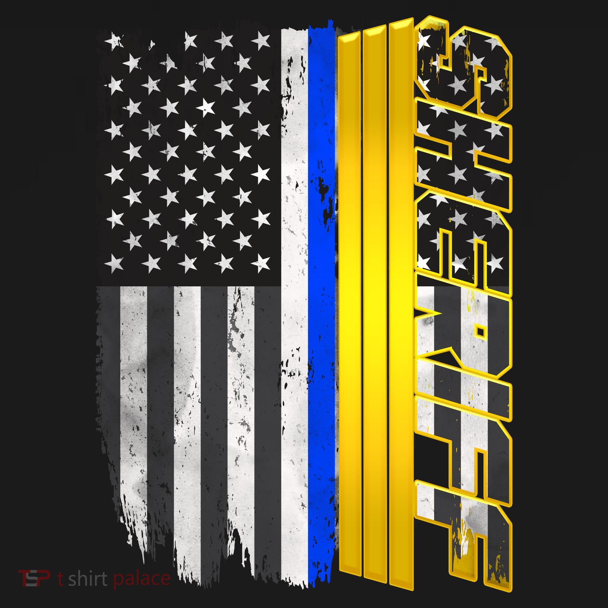 Sheriff Blue Thin Line Police Flag Long Sleeve Shirt