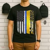 Sheriff Blue Thin Line Police Flag T-Shirt thumb 6