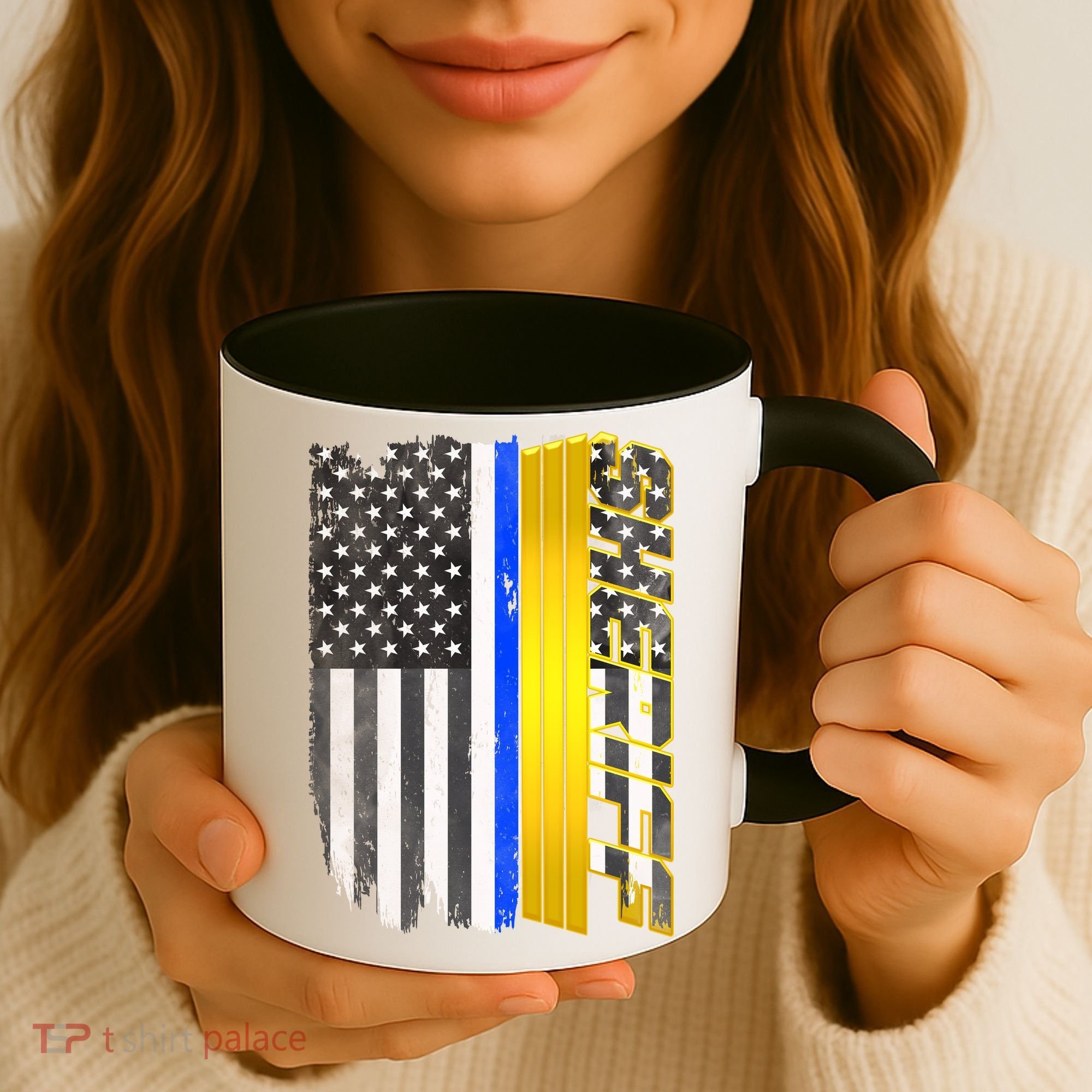 Sheriff Blue Thin Line Police Flag Coffee Mug