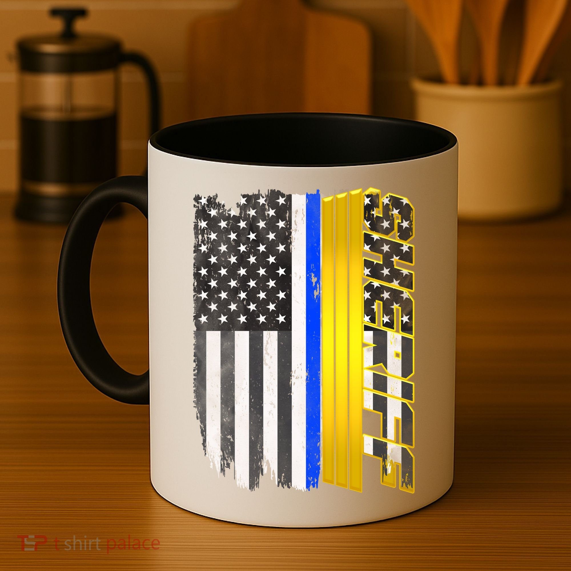 Sheriff Blue Thin Line Police Flag Coffee Mug