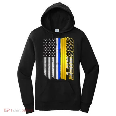 Sheriff Blue Thin Line Police Flag Women's Hoodie
