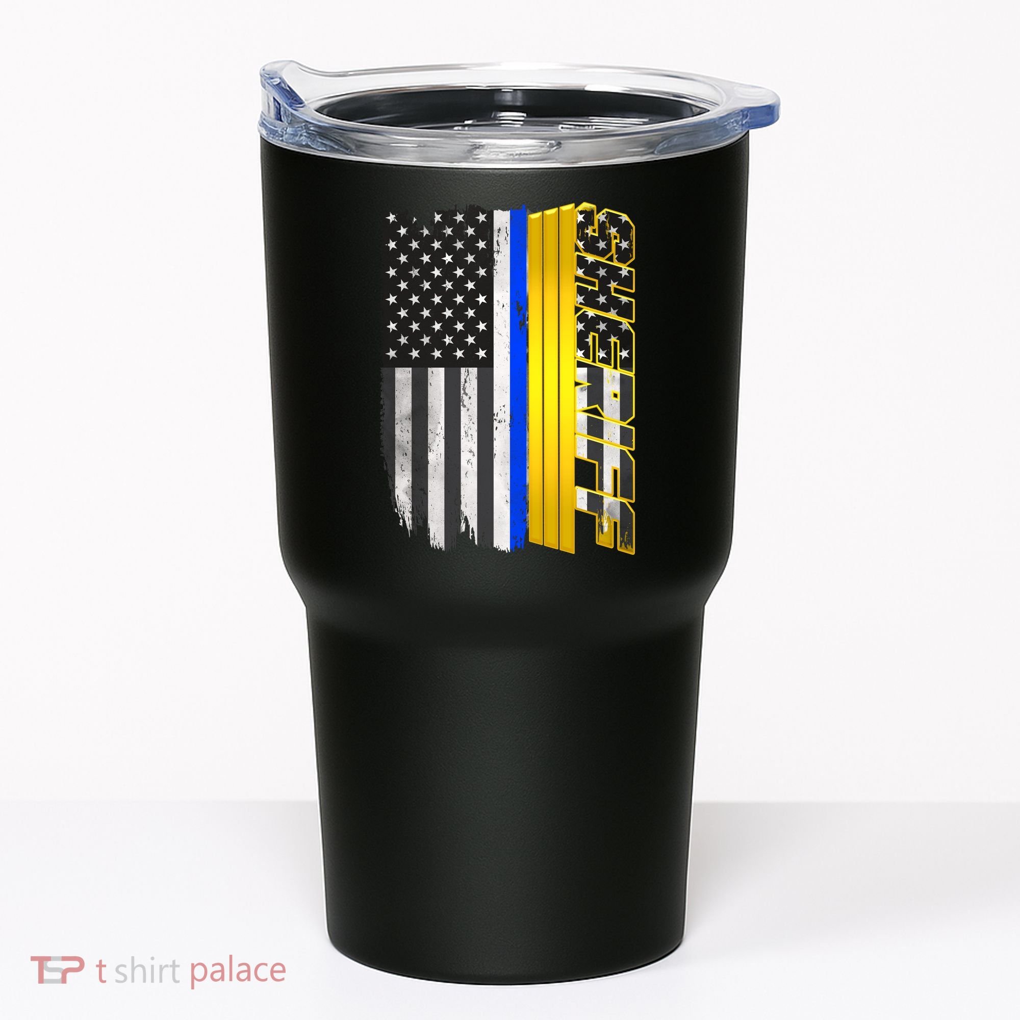 Sheriff Blue Thin Line Police Flag Tumbler